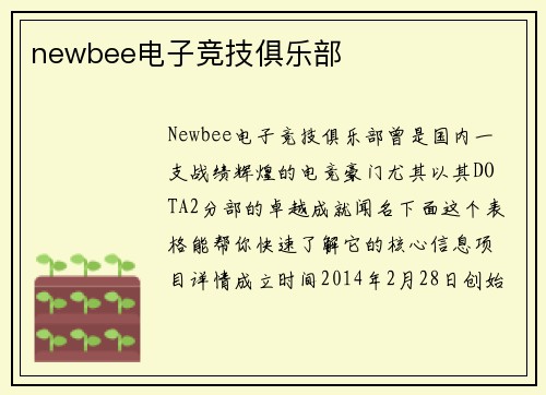 newbee电子竞技俱乐部
